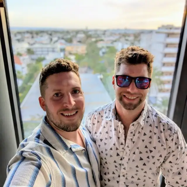 Sam and Alex, hosts of The Studio Cheddar — passionate about sustainable luxury travel and delivering five-star self-catering stays near Cheddar Gorge, Somerset