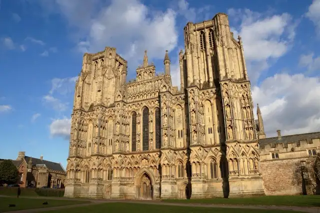 Wells Cathedral in Wells, Somerset — England's smallest and most beautiful city, 15 minutes from The Studio Cheddar luxury self-catering retreat